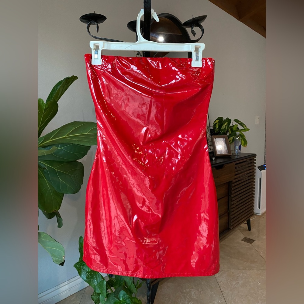Red mini dress